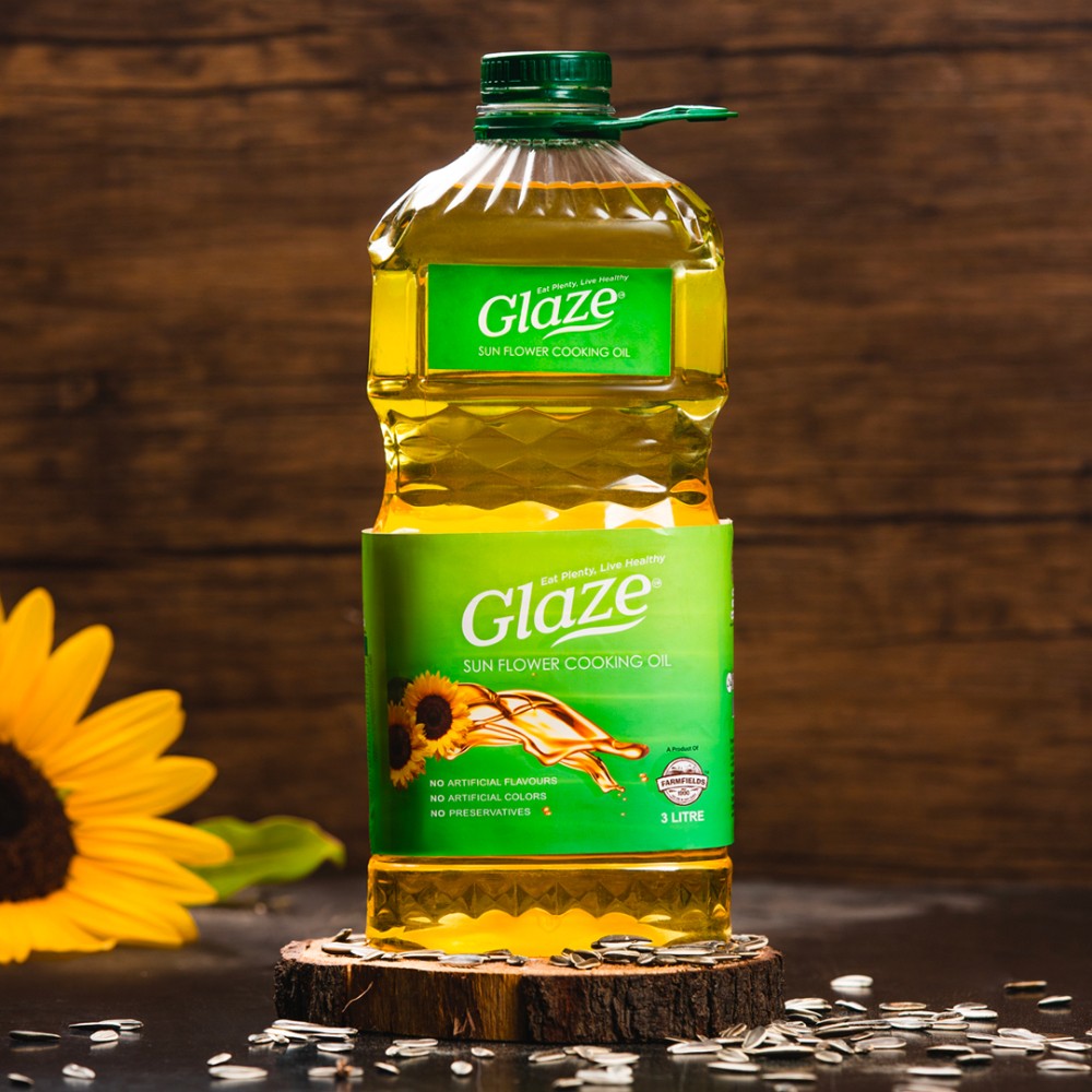 Farm Fields Glaze Sunflower Oil Bottle 3 Ltr