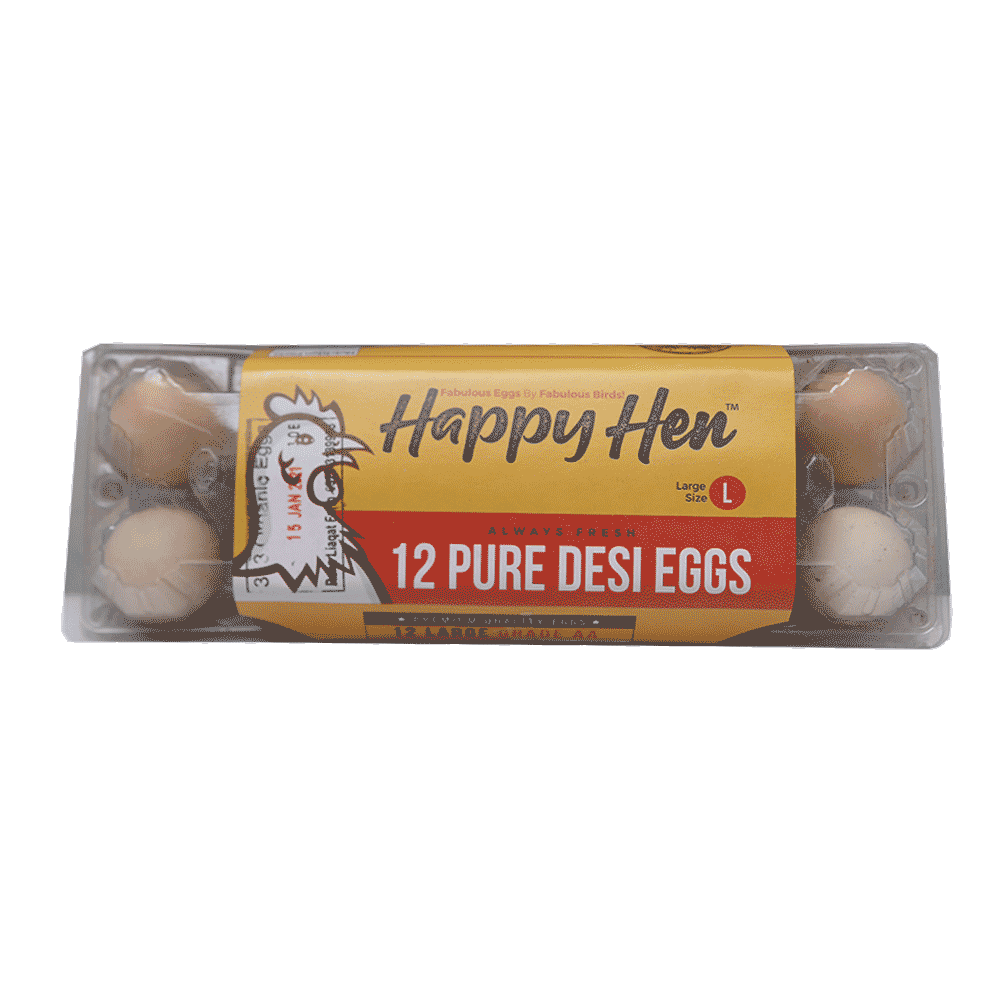 Ff Happy Hen Desi Eggs 12 Pcs